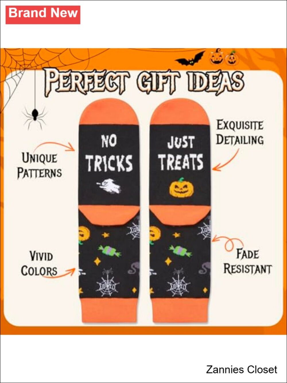 ๐ป HAPPYPOP Halloween Crew Socks Cotton Blend Novelty Boys - Picture 3 of 5